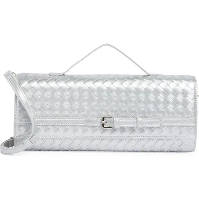 Urban Expressions Handbags Woven Convertible Clutch In Silver
