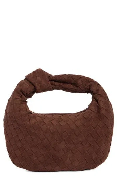 Urban Expressions Handbags Woven Faux Suede Clutch In Brown