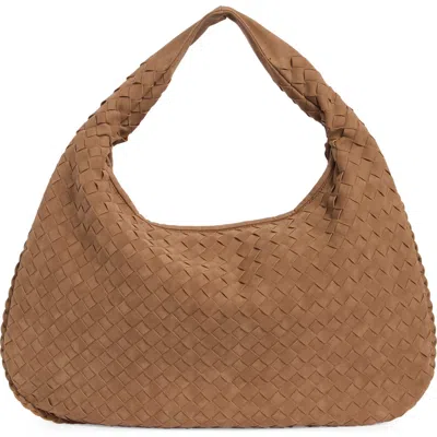 Urban Expressions Handbags Woven Faux Suede Shoulder Bag In Brown