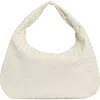Urban Expressions Handbags Woven Faux Suede Shoulder Bag In White