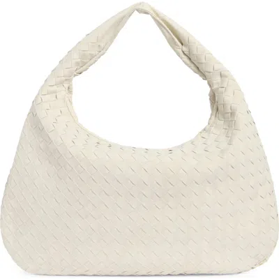 Urban Expressions Handbags Woven Faux Suede Shoulder Bag In White