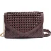 Urban Expressions Handbags Woven Flap Crossbody Bag In Espresso