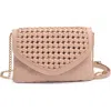 Urban Expressions Handbags Woven Flap Crossbody Bag In Natural