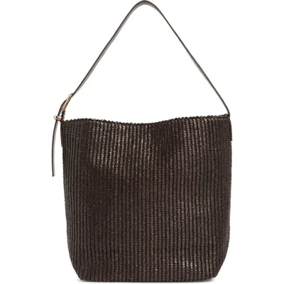 Urban Expressions Handbags Woven Straw Shoulder Bag In Brown