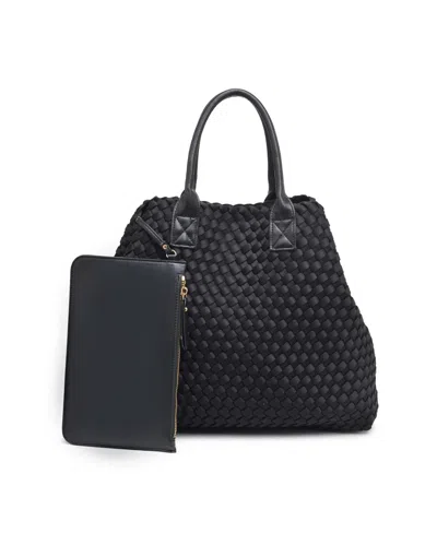 Urban Expressions Ithaca Woven Neo-prene Tote Bag In Black
