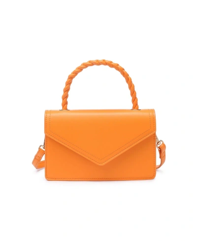 Urban Expressions Monique Braided Top Handle Crossbody In Tangerine