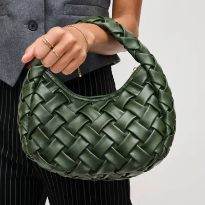 Urban Expressions Noreen Woven Clutch Bag In Forest Green