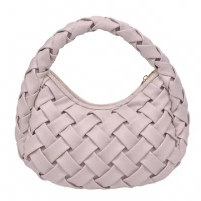 Urban Expressions Noreen Woven Clutch In Creamy Ivory Oatmilk