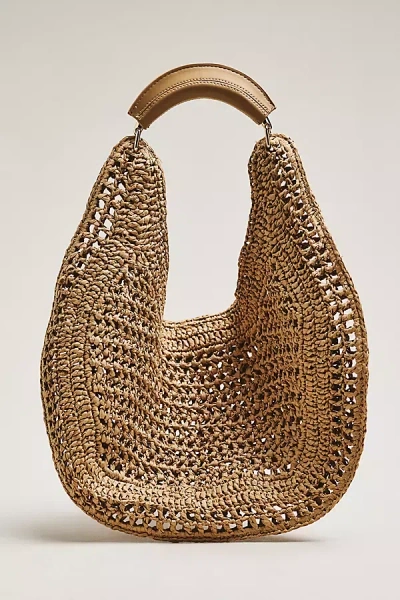 Urban Expressions Raffia Hobo Bag In Sand