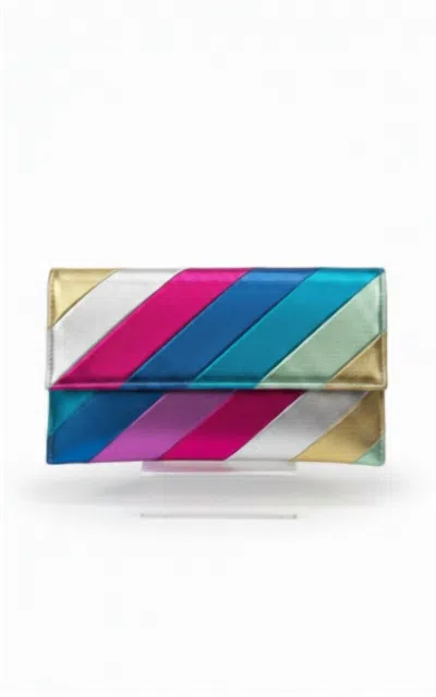 Urban Expressions Rainbow Leather Clutch In Multi