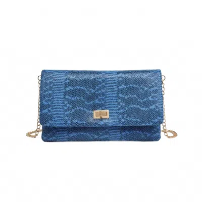 Urban Expressions Rykard Snake Clutch Crossbody Bag In Blue