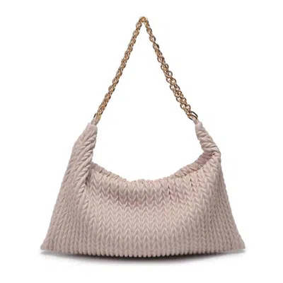 Urban Expressions Vegan Leather Woven Shoulder Bag In Oatmilk