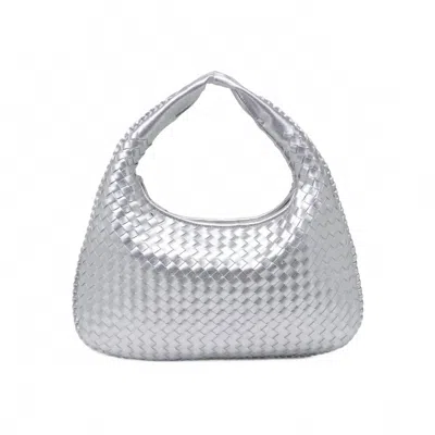 Urban Expressions Women's Adela Woven Hobo Bag In Silver