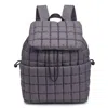 Urban Expressions Women's Alex Nylon Quilted Puffer Backpack In Carbon Grey In Gray