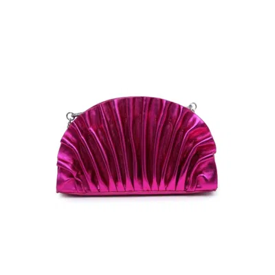 Urban Expressions Women's Ariel Pleated Metallic Crossbody Bag In Hot Pink