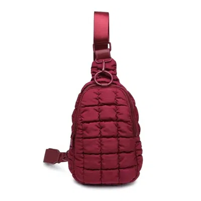 Urban Expressions Women's Bristol Puffy Quilted Nylon Sling Backpack In Burgundy In Red