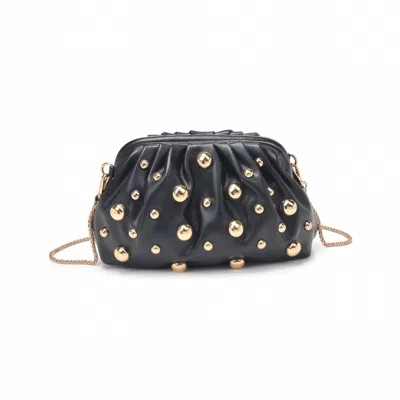 Urban Expressions Women's Carey Studded Leather Clutch With Chain In Black