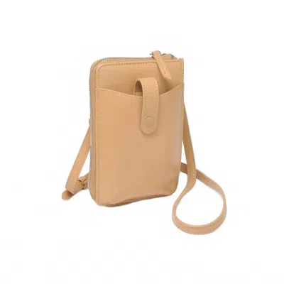 Urban Expressions Women's Carol Cell Phone Wallet Crossbody Bag In Tan Vegan Leather In Nude