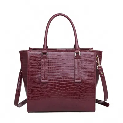 Urban Expressions Women's Josephine Satchel Bag In Burgundy In White