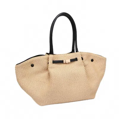 Urban Expressions Women's Kaia Straw Tote Bag In Natural Black