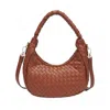 Urban Expressions Women's Laken Woven Shoulder Bag In Light Chocolate Brown In Brown