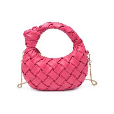 Urban Expressions Women's Nadia Woven Knotted Handle Purse Crossbody Bag In Hot Pink