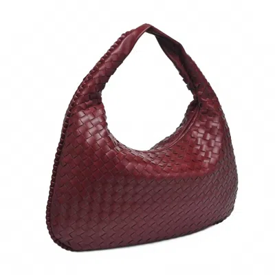 Urban Expressions Women's Victoria Woven Hobo Bag In Wine In Pink
