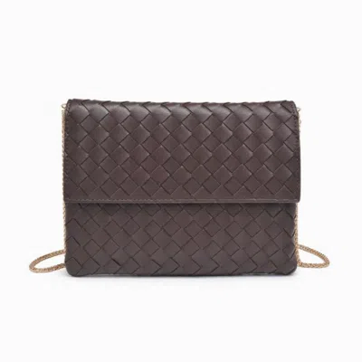 Urban Expressions Women's Woven Clutch Crossbody Bag In Espresso In Brown