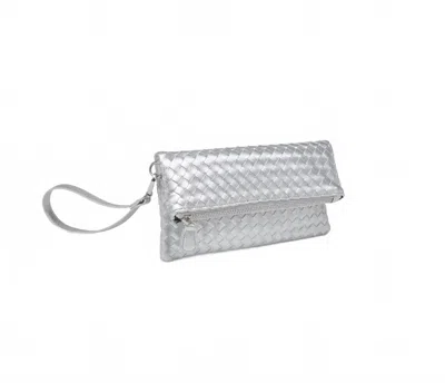 Urban Expressions Women's Woven Wristlet Clutch Bag In Silver