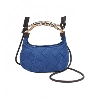 Urban Expressions Women's Yvette Woven Crossbody Bag In Denim/brown In Multi