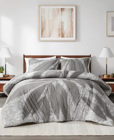 Urban Habitat Adrian Botanical 3-pc. Duvet Cover Set, King/california King In Grey
