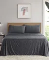 Urban Habitat Comfort Cool Jersey Knit Nylon Blend 4-piece Sheet Set, Full In Black