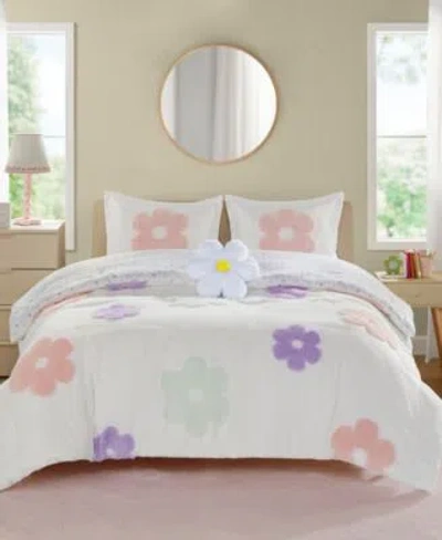 Urban Habitat Gracie Floral Reversible Comforter Sets In White,purple
