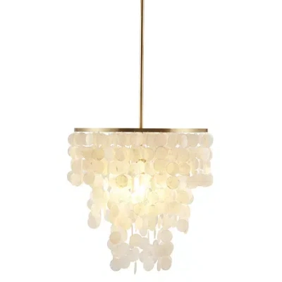 Urban Habitat Isla Layered Capiz Chandelier In White