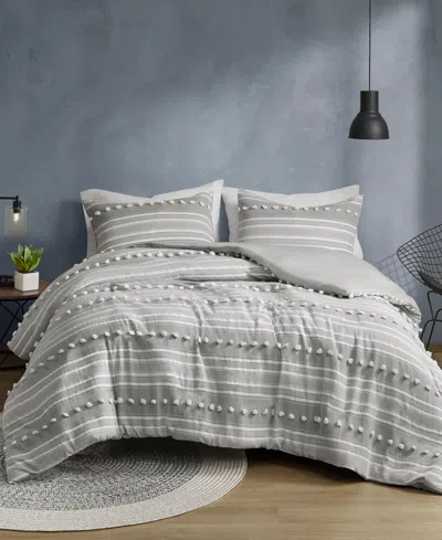 Urban Habitat Rowan Striped 3-pc. Duvet Cover Set, Full/queen In Grey