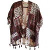 Urban Mangoz Women's Print Kimono With Tassels In Red In Red