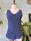 Urban Mangoz Women's Sequin V-neck Tank Top In Navy