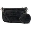 Urban Originals A Little Crazy Croc Shoulder Bag In Black