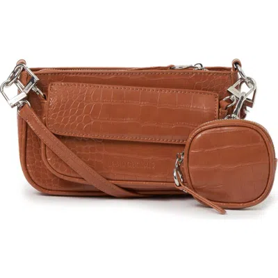 Urban Originals A Little Crazy Croc Shoulder Bag In Brown