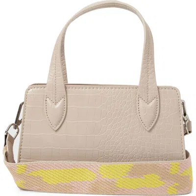 Urban Originals August Croc Embossed Vegan Leather Crossbody Bag In White