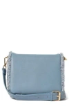 Urban Originals Faux Shearling Flap Crossbody Bag In Blue