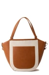 Urban Originals Harland Two Tone Tote Bag In Tan