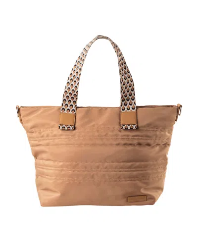 Urban Originals Hear The Music Nylon Tote Bag In Sand