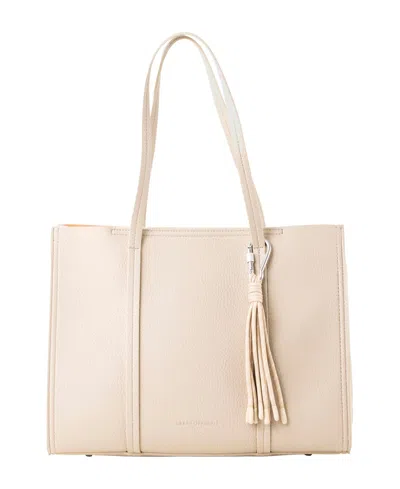 Urban Originals Hello Faux Leather Tote Bag In Cream