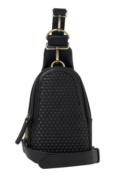 Urban Originals Liberty Woven Vegan Leather Messenger Bag In Black