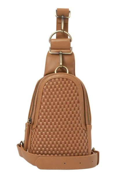Urban Originals Liberty Woven Vegan Leather Messenger Bag In Tan