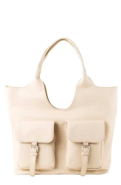 Urban Originals The Royale Vegan Leather Tote In Cream