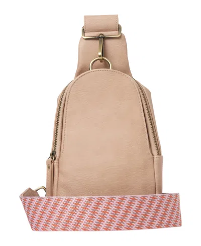 Urban Originals Women's Havana Sling Crossbody Bag In Taupe And Pink