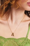 Urban Outfitters 14k Gold Plated Bubble Initial Charm Necklace, Women's At  In Multicolor