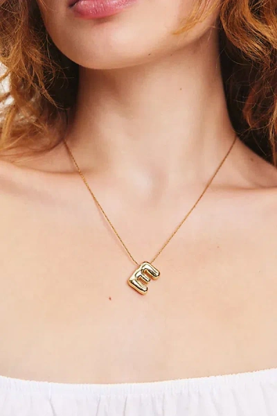 Urban Outfitters 14k Gold Plated Bubble Initial Charm Necklace, Women's At  In Multicolor